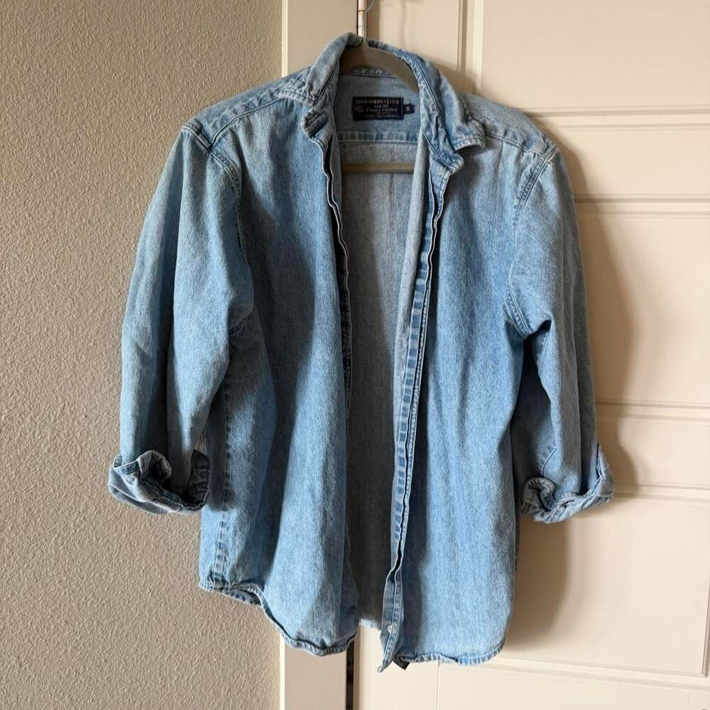Vintage Abercrombie and Fitch Oversized Denim Button Down Country Clothes Size